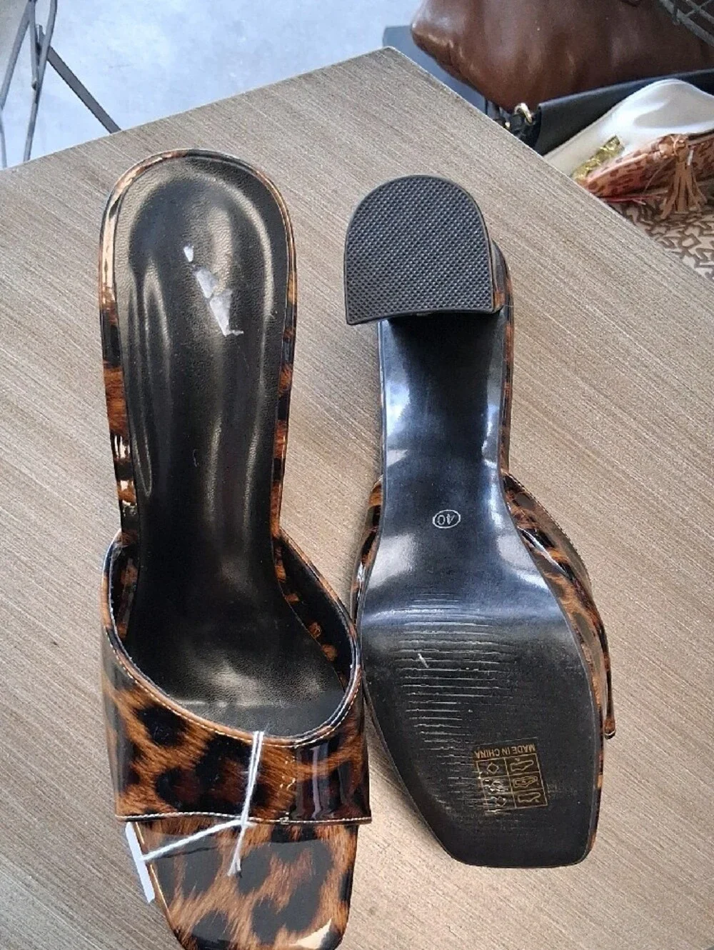 Leopard Print Platform Slide Sandals - Women’s Brown Platform Slides PAP1QL